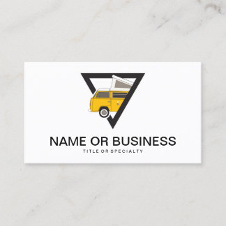 Carte De Visite bus jaune classique triangle
