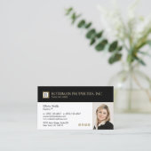 Carte De Visite Bus photo de l'agent immobilier Monogramme profess (Debout devant)