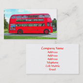 CARTE DE VISITE BUS ROUGE BRITANNIQUE (Devant / Derrière)