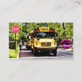 Carte De Visite Bus Scolaires À Arrêt Connexion Printemps (Dos)