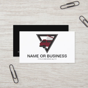Carte De Visite bus triangle maroon