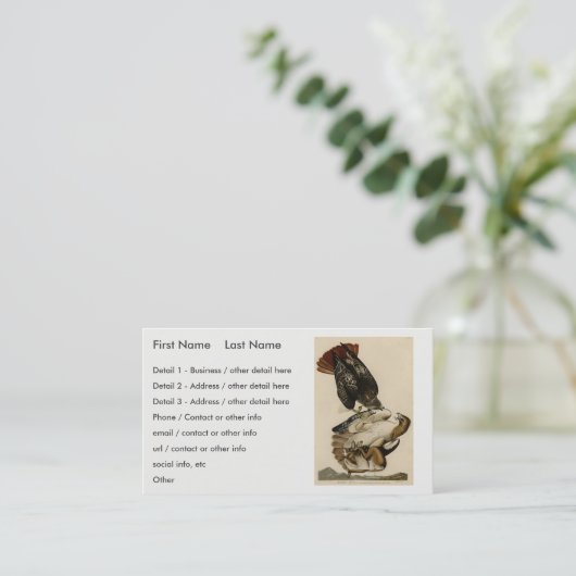 Carte De Visite Buse à queue rouge des oiseaux d'Amérique d'Audubo (Debout devant)