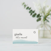 Carte De Visite Business Advisor Aquarelle Aqua Blue QR Code (Debout devant)