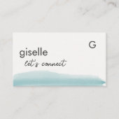Carte De Visite Business Advisor Aquarelle Aqua Blue QR Code (Devant)