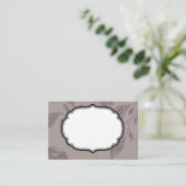 Carte De Visite Business /Appt Card Taupe Floral (Debout devant)