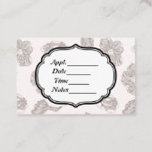 Carte De Visite Business /Appt Card Taupe Floral (Dos)