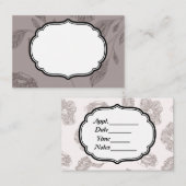 Carte De Visite Business /Appt Card Taupe Floral (Devant / Derrière)