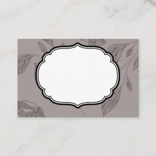 Carte De Visite Business /Appt Card Taupe Floral (Devant)