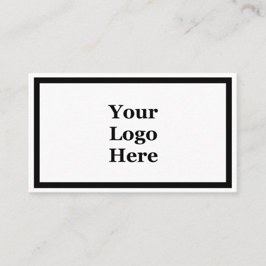 Carte De Visite Business Black and White Votre logo ici Modèle (Devant)