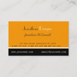 Carte De Visite Business Bold Orange.