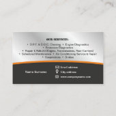 Carte De Visite Business card  for Auto services for heavy vehicle (Dos)