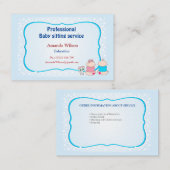 Carte De Visite Business card for babysitter & childcare (Devant / Derrière)