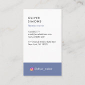Carte De Visite Business Card for Fitness trainer (Dos)