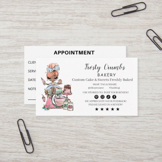 Carte De Visite Business Card für Bäckerei (Devant/Arrière en situation)