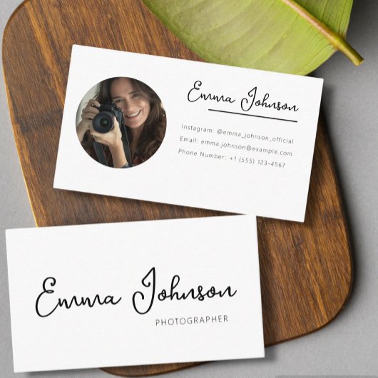 Carte De Visite Business card template with photo, minimalist 