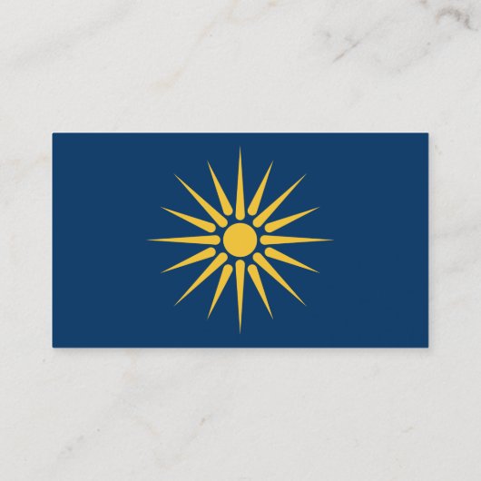 Carte De Visite Business Card with Flag of Macedonia, Greece (Dos)