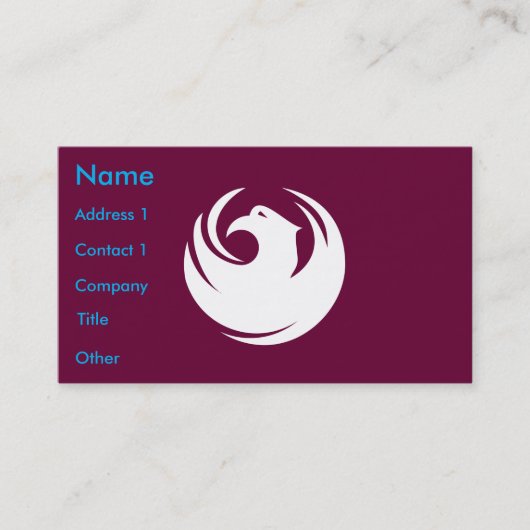 Carte De Visite Business Card with Flag of Phoenix City, Arizona (Devant)