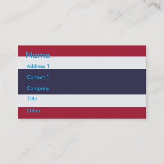 Carte De Visite Business Card with Flag of Thailanda (Devant)