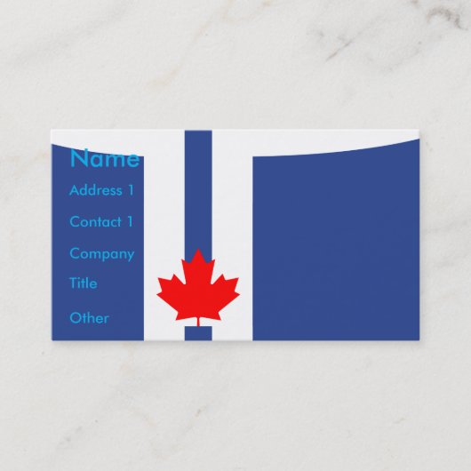 Carte De Visite Business Card with Flag of Toronto, Canada (Devant)