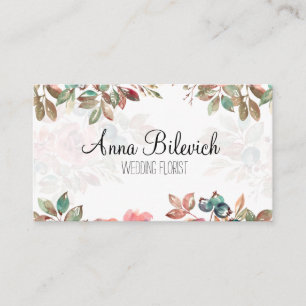 Carte De Visite business card with flowers