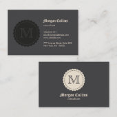 Carte De Visite Business card with monogram and seal (Devant / Derrière)