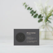 Carte De Visite Business card with monogram and seal (Debout devant)
