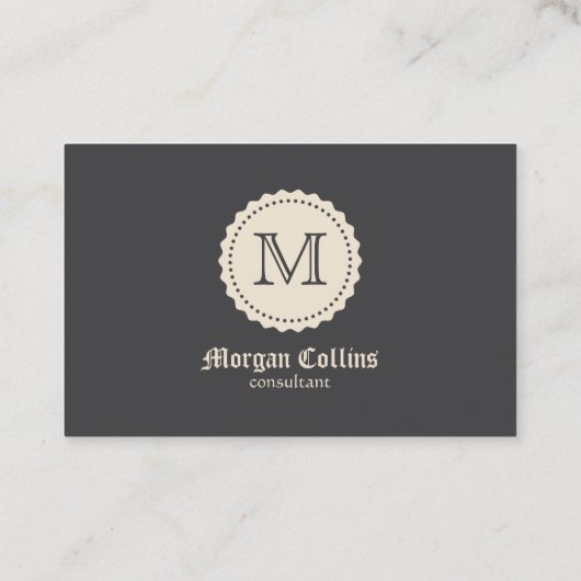 Carte De Visite Business card with monogram and seal (Dos)