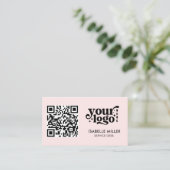 Carte De Visite Business Card with QR Code | Modern Pink Design (Debout devant)