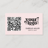 Carte De Visite Business Card with QR Code | Modern Pink Design (Devant)