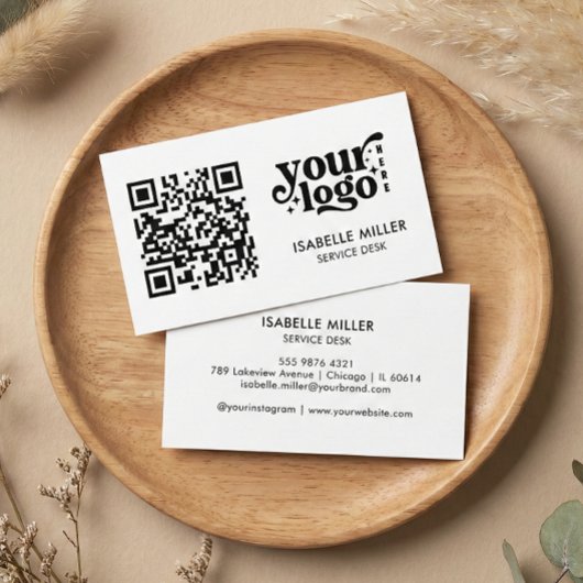Carte De Visite Business Card with QR Code | Simple Modern Design
