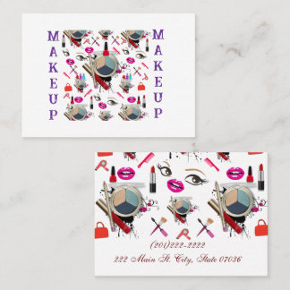 Carte De Visite Business Cards, Makeup Purple White Business Cards