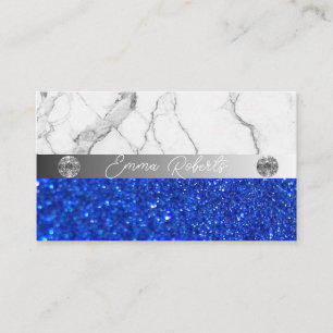 Carte de visite Business Coach Diamant Bleu Marbre