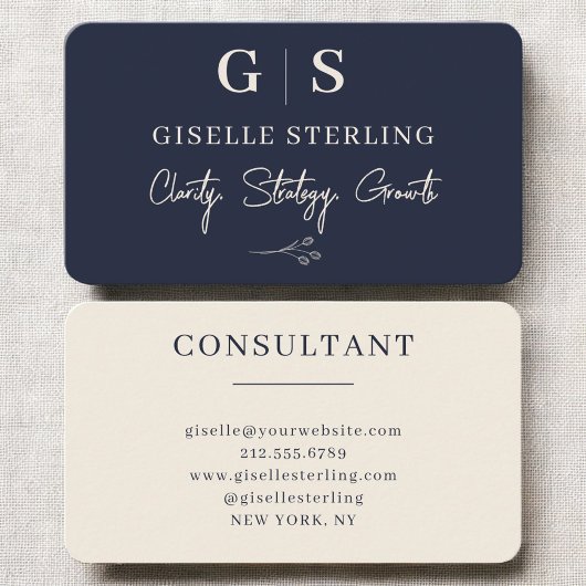 Carte De Visite Business Consultant Navy Blue