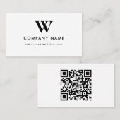 Carte De Visite Business Logo Monogram Scannable Website (Devant / Derrière)