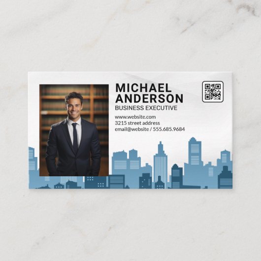 Carte De Visite Business Man in Suit | City Skyline (Devant)