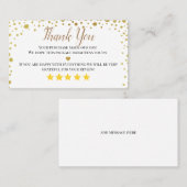 Carte De Visite business merci coeur Gold fait maison (Devant / Derrière)