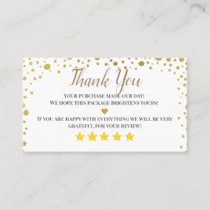 Carte De Visite business merci coeur Gold fait maison