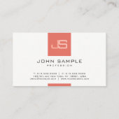 Carte De Visite Business Modern Monogrammed Élégant Modèle (Dos)