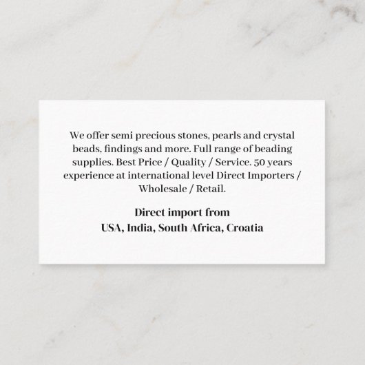 Carte De Visite Business Monogram Simple Basic Classic (Dos)