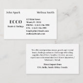 Carte De Visite Business Monogram Simple Basic Classic (Devant / Derrière)