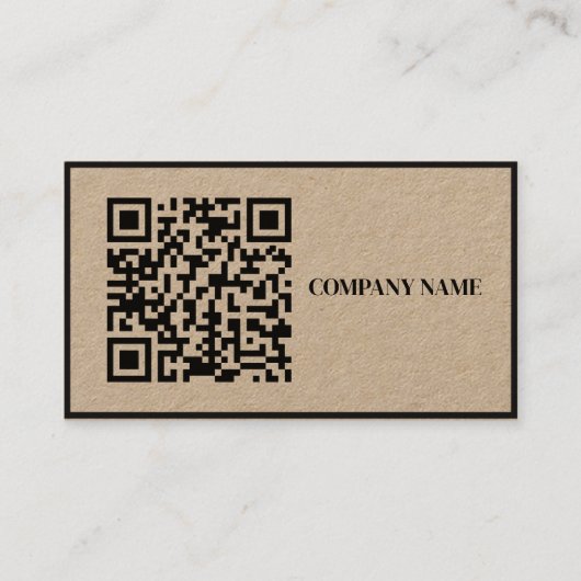 Carte De Visite Business QR Code & Logo l Modern Rustic Black (Devant)