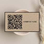Carte De Visite Business QR Code & Logo l Modern Rustic Black
