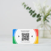 Carte De Visite Business Review Link Google 5 Star Reviews QR Code (Debout devant)