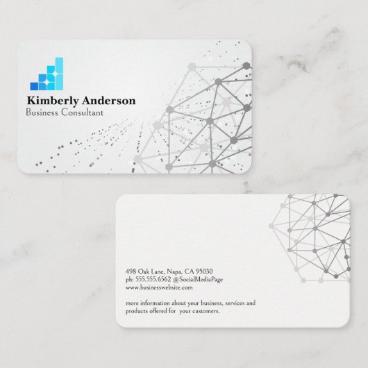 Carte De Visite Business Tech Logo | Networking Background (Devant / Derrière)