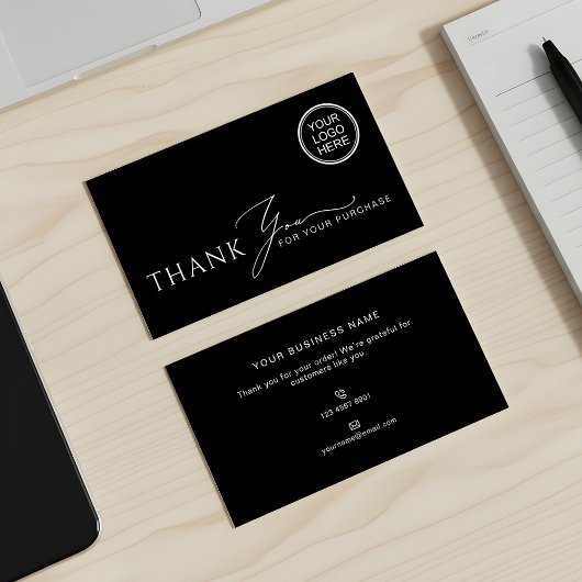 Carte De Visite Business Thank You Modern Packaging Insert