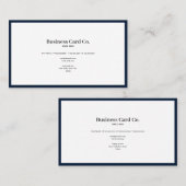 Carte De Visite Businessman Navy Bleue frontière (Devant / Derrière)