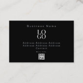 Carte De Visite Businessman Professional Photo moderne noir (Dos)