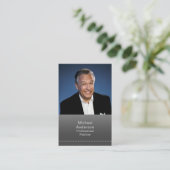 Carte De Visite Businessman Professional Photo moderne Noir Argent (Debout devant)