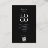 Carte De Visite Businessman Professional Photo moderne Noir Argent (Dos)