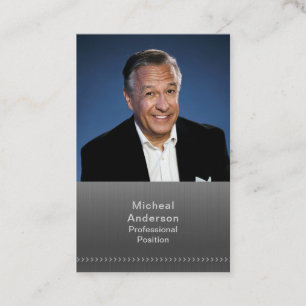 Carte De Visite Businessman Professional Photo moderne Noir Argent